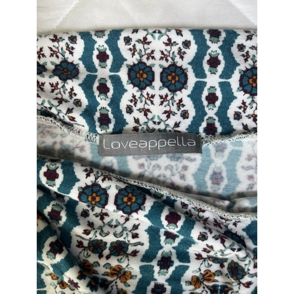 Loveappella Skirt Womens Medium Petite Boho Midi Maxi Stretch Floral Casual - Picture 2 of 10